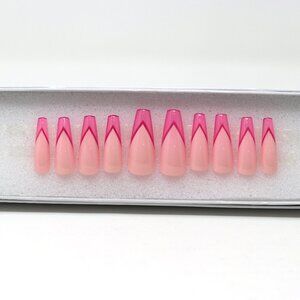 Press On Nails Long Coffin Shape "Gorgeous Darling"